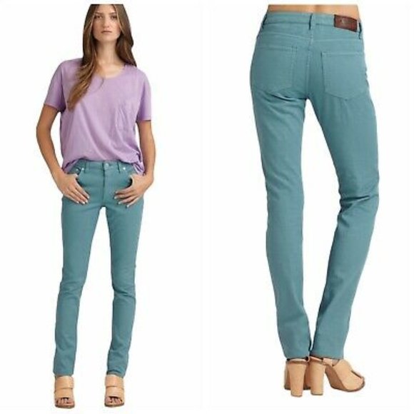 ACNE woman's size 26 flex s bright turquoise blue straight jeans - Picture 1 of 12